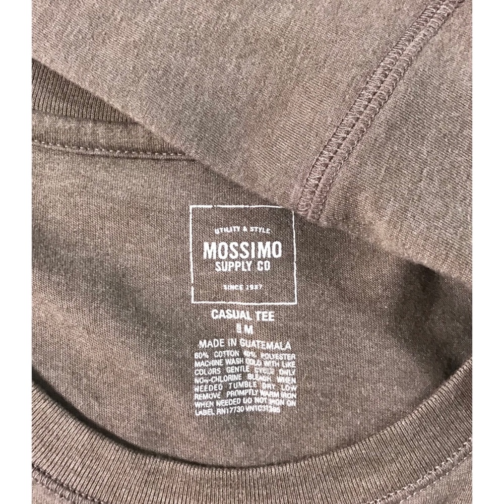 Mossimo Light Brown Long Sleeve Casual Tee Sz M - Picture 5 of 5